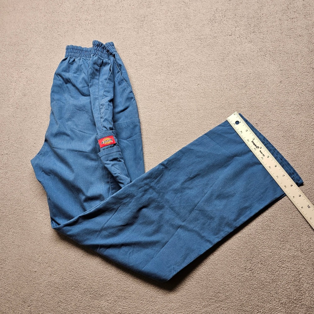 Dickies Blue Cargo Scrub Pants Elastic Waist Medical Workwear‎ Uniform One Size - Picture 8 of 10